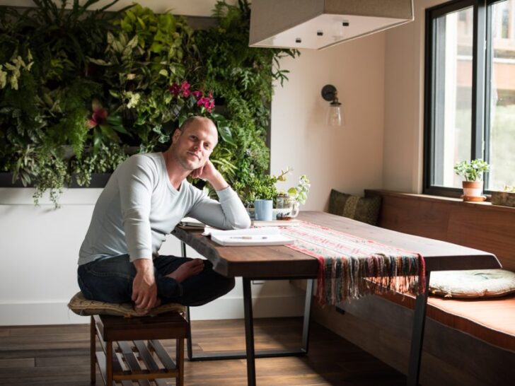 Tim Ferriss In Grey Shirt Sitting At Table