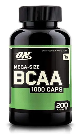 A photo of a BCAA supplement bottle.