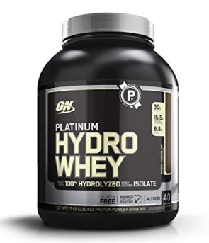 A photo of an Optimum Nutrition Hydrowhey jug.