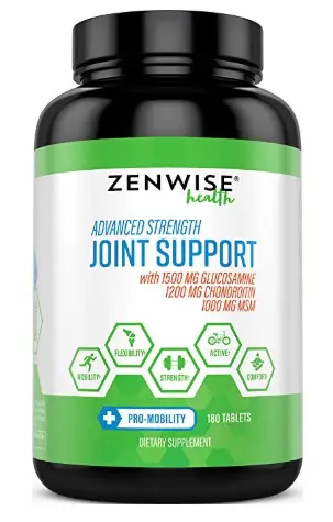 A photo of the Zenwise Joint Support supplement bottle.