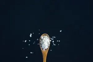 Small Wooden Spoon Holding Sea Salt