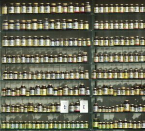 Wall of Vitamin Bottles