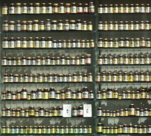 Wall of Vitamin Bottles