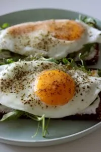 Two Fried Eggs on Plate