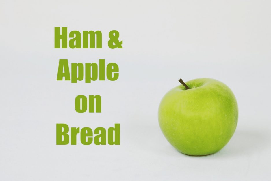 ham and apple on bread