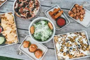 Table with Assortment of a Lot of Food