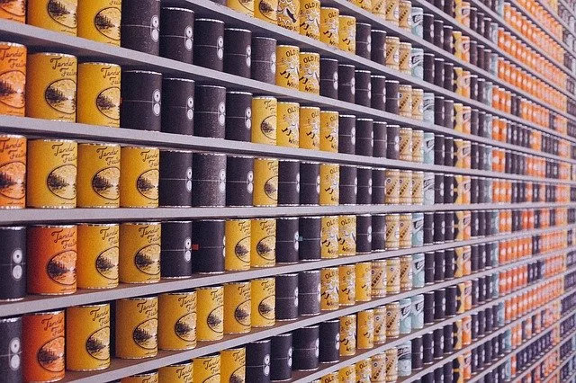 canned foods on shelf
