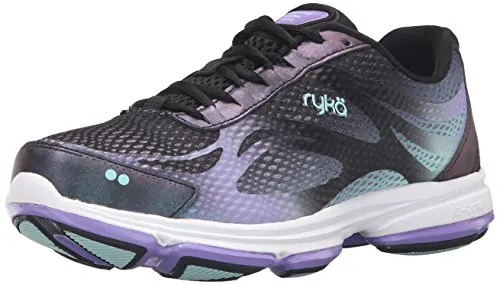 Ryka womens Devotion Plus 2 Walking Shoe, Black/Purple, 