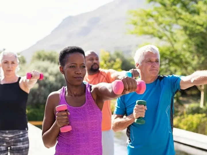 old people exercising